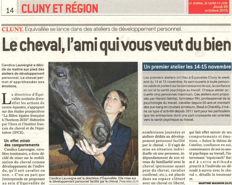 Formation au leadership, manager un cheval - retombée presse sur le Parisien